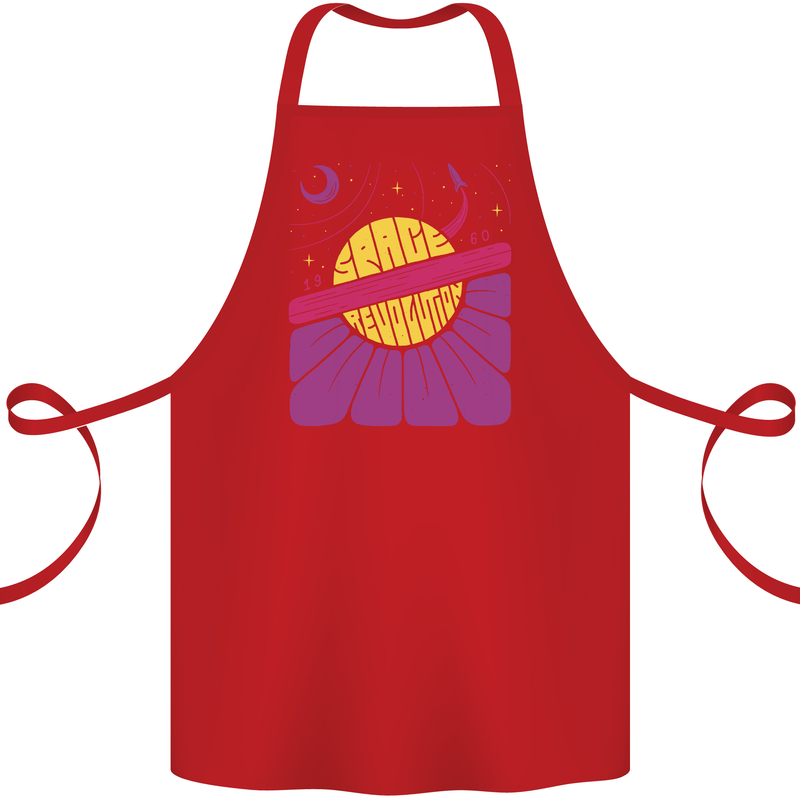 Space Revolution Universe Astronaut 60's Cotton Apron 100% Organic Red