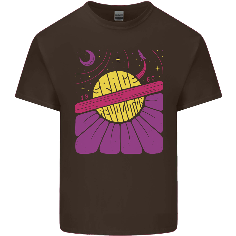 Space Revolution Universe Astronaut 60's Kids T-Shirt Childrens Chocolate