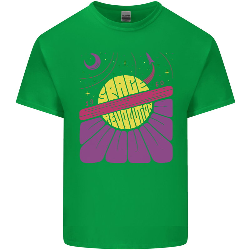Space Revolution Universe Astronaut 60's Kids T-Shirt Childrens Irish Green