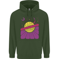 Space Revolution Universe Astronaut 60's Mens 80% Cotton Hoodie Forest Green