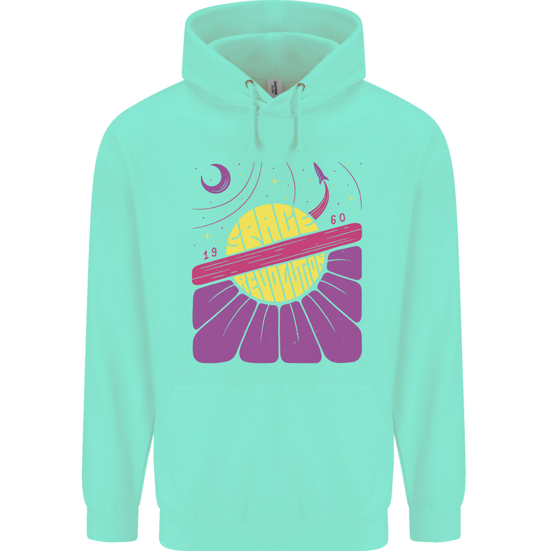 Space Revolution Universe Astronaut 60's Mens 80% Cotton Hoodie Peppermint