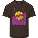 Space Revolution Universe Astronaut 60's Mens Cotton T-Shirt Tee Top Dark Chocolate