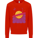 Space Revolution Universe Astronaut 60's Mens Sweatshirt Jumper Bright Red