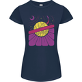 Space Revolution Universe Astronaut 60's Womens Petite Cut T-Shirt Navy Blue