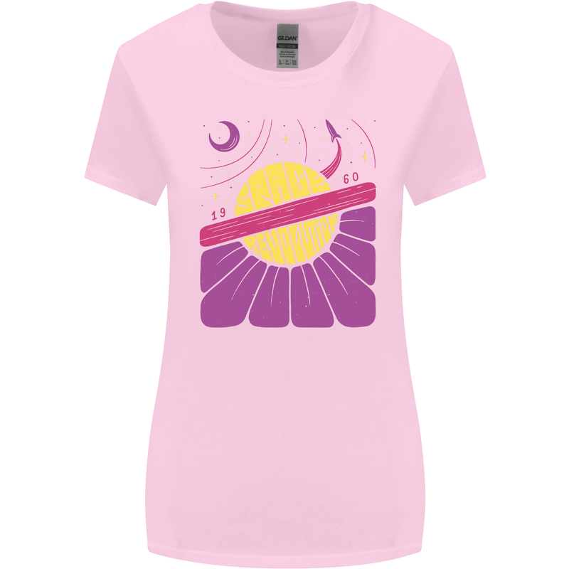 Space Revolution Universe Astronaut 60's Womens Wider Cut T-Shirt Light Pink