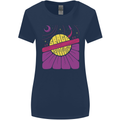 Space Revolution Universe Astronaut 60's Womens Wider Cut T-Shirt Navy Blue