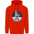 Space Rock Funny Astronaut Guitar Guitarist Childrens Kids Hoodie Bright Red