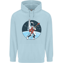 Space Rock Funny Astronaut Guitar Guitarist Childrens Kids Hoodie Light Blue