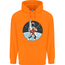Space Rock Funny Astronaut Guitar Guitarist Childrens Kids Hoodie Orange