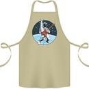 Space Rock Funny Astronaut Guitar Guitarist Cotton Apron 100% Organic Khaki