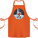 Space Rock Funny Astronaut Guitar Guitarist Cotton Apron 100% Organic Orange