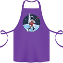 Space Rock Funny Astronaut Guitar Guitarist Cotton Apron 100% Organic Purple
