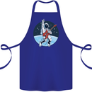 Space Rock Funny Astronaut Guitar Guitarist Cotton Apron 100% Organic Royal Blue
