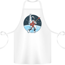 Space Rock Funny Astronaut Guitar Guitarist Cotton Apron 100% Organic White