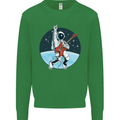 Space Rock Funny Astronaut Guitar Guitarist Kids Sweatshirt Jumper Irish Green