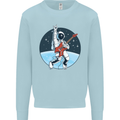 Space Rock Funny Astronaut Guitar Guitarist Kids Sweatshirt Jumper Light Blue