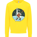 Space Rock Funny Astronaut Guitar Guitarist Kids Sweatshirt Jumper Yellow