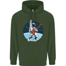 Space Rock Funny Astronaut Guitar Guitarist Mens 80% Cotton Hoodie Forest Green