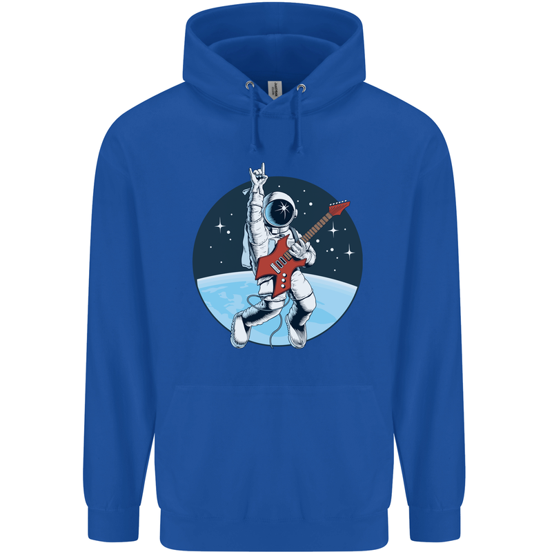 Space Rock Funny Astronaut Guitar Guitarist Mens 80% Cotton Hoodie Royal Blue