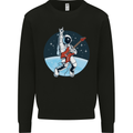 Space Rock Funny Astronaut Guitar Guitarist Mens Sweatshirt Jumper Black