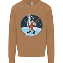 Space Rock Funny Astronaut Guitar Guitarist Mens Sweatshirt Jumper Caramel Latte