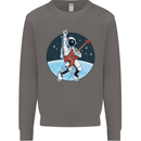Space Rock Funny Astronaut Guitar Guitarist Mens Sweatshirt Jumper Charcoal