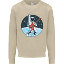 Space Rock Funny Astronaut Guitar Guitarist Mens Sweatshirt Jumper Sand