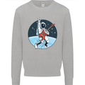 Space Rock Funny Astronaut Guitar Guitarist Mens Sweatshirt Jumper Sports Grey