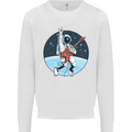 Space Rock Funny Astronaut Guitar Guitarist Mens Sweatshirt Jumper White