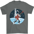 Space Rock Funny Astronaut Guitar Guitarist Mens T-Shirt Cotton Gildan Charcoal