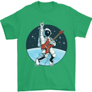 Space Rock Funny Astronaut Guitar Guitarist Mens T-Shirt Cotton Gildan Irish Green