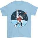 Space Rock Funny Astronaut Guitar Guitarist Mens T-Shirt Cotton Gildan Light Blue