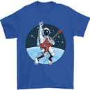Space Rock Funny Astronaut Guitar Guitarist Mens T-Shirt Cotton Gildan Royal Blue