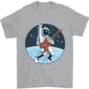 Space Rock Funny Astronaut Guitar Guitarist Mens T-Shirt Cotton Gildan Sports Grey