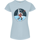 Space Rock Funny Astronaut Guitar Guitarist Womens Petite Cut T-Shirt Light Blue