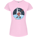 Space Rock Funny Astronaut Guitar Guitarist Womens Petite Cut T-Shirt Light Pink
