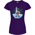 Space Rock Funny Astronaut Guitar Guitarist Womens Petite Cut T-Shirt Purple