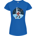 Space Rock Funny Astronaut Guitar Guitarist Womens Petite Cut T-Shirt Royal Blue