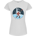 Space Rock Funny Astronaut Guitar Guitarist Womens Petite Cut T-Shirt White