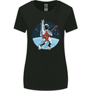 Space Rock Funny Astronaut Guitar Guitarist Womens Wider Cut T-Shirt Black