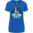 Space Rock Funny Astronaut Guitar Guitarist Womens Wider Cut T-Shirt Royal Blue