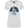 Space Rock Funny Astronaut Guitar Guitarist Womens Wider Cut T-Shirt White
