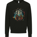 Space Ship Fantasy Galleon Sailing Sailor Kids Sweatshirt Jumper Black