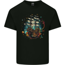 Space Ship Fantasy Galleon Sailing Sailor Kids T-Shirt Childrens Black