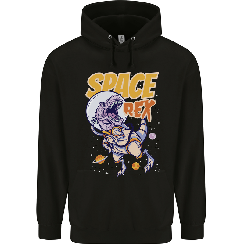 Space T-Rex Dinosaur Dino Astronaut Childrens Kids Hoodie Black