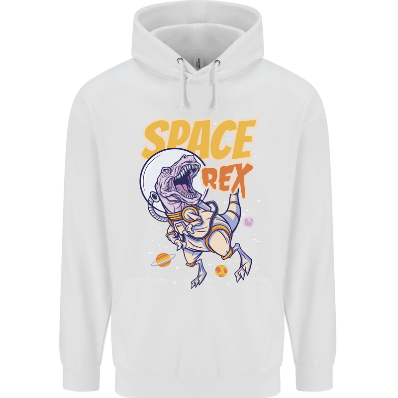 Space T-Rex Dinosaur Dino Astronaut Childrens Kids Hoodie White