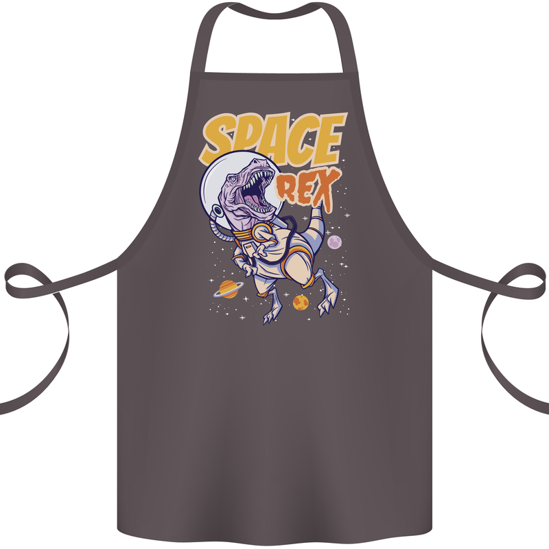 Space T-Rex Dinosaur Dino Astronaut Cotton Apron 100% Organic Dark Grey