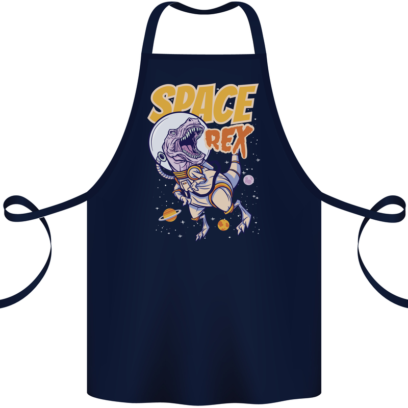 Space T-Rex Dinosaur Dino Astronaut Cotton Apron 100% Organic Navy Blue