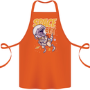 Space T-Rex Dinosaur Dino Astronaut Cotton Apron 100% Organic Orange