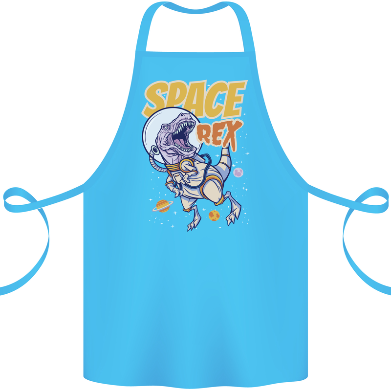 Space T-Rex Dinosaur Dino Astronaut Cotton Apron 100% Organic Turquoise